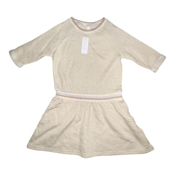 Gymboree Gold Sparkle Dress Knit Pockets Metallic Small NWT - Picture 2 of 8